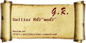 Gellisz Rómeó névjegykártya